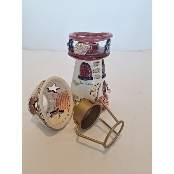 Blue Sky Lighthouse Tealight Candle Holder Heather Goldminc Ceramic- New w/o Box - Picture 2 of 6